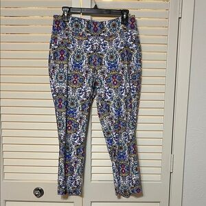 Westbound Multicolor Medallion Print Stretch Waist Pants - Size 12